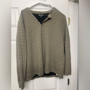 Madewell striped Henley- long sleeve
